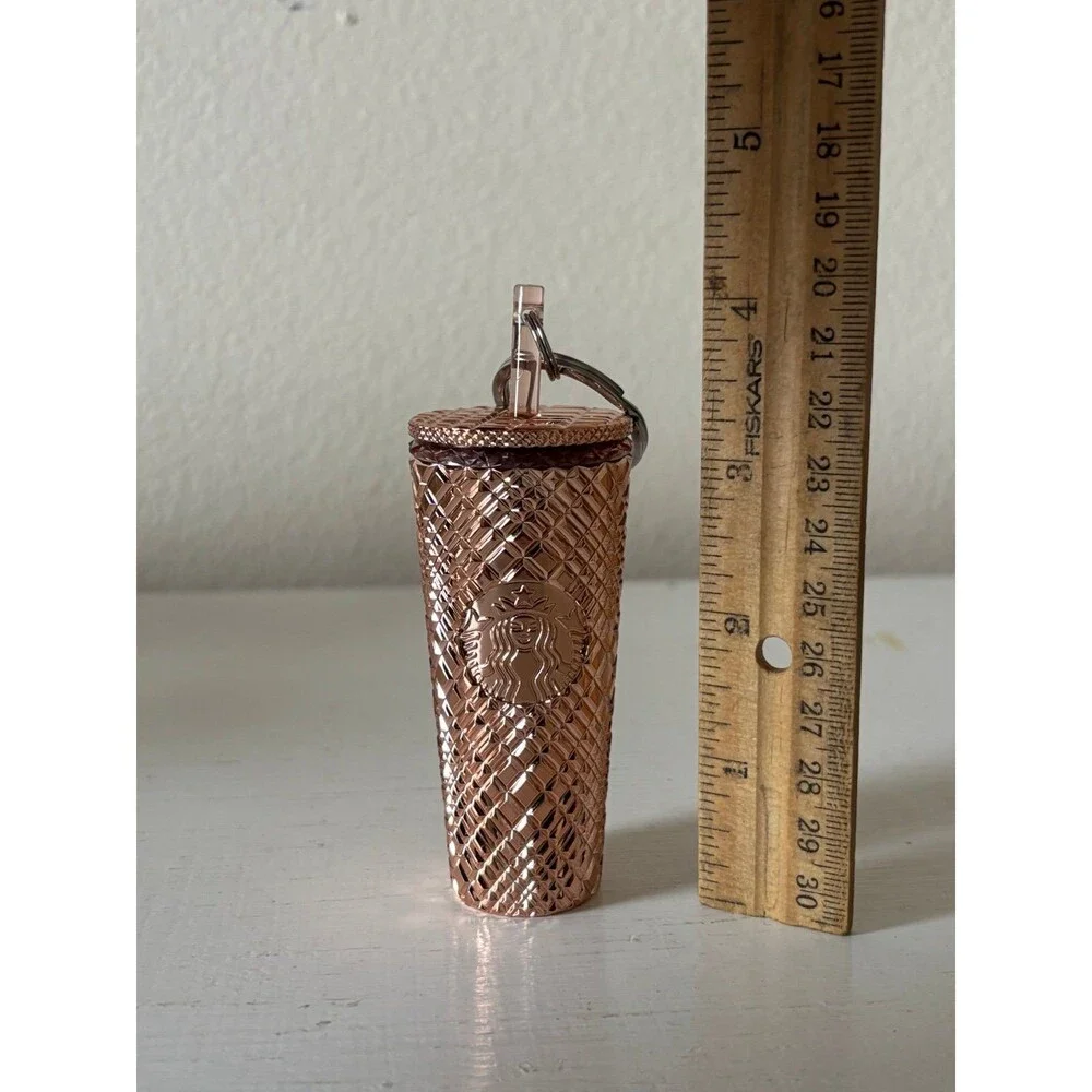 Starbucks cold cup keychain 4” GOLD